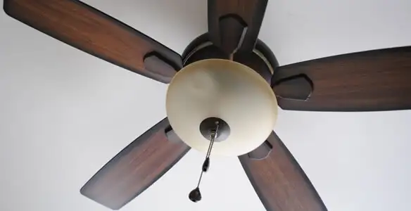 Fully installed ceiling fan with balanced blades and light fixture in Savannah, GA