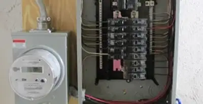 electrical panel upgrade service showing outdated electrical panel prepared for professional replacement in Savannah, GA