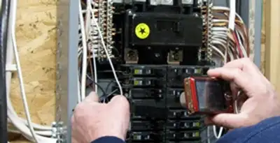 Home electrical inspection of circuit breaker panel by licensed electrician in Savannah, GA