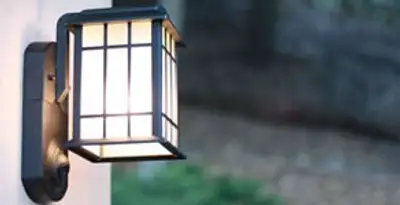 security light installation services with professionally mounted exterior wall light in Savannah, GA