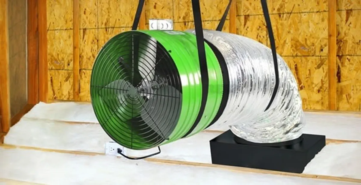 whole house fan installation services with professionally mounted ventilation fan system in Savannah, GA